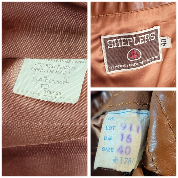 Sheplers Vintage Western Wear Genuine Leather Vented Mod Length Brwon Jacket 40 - Picture 15 of 16